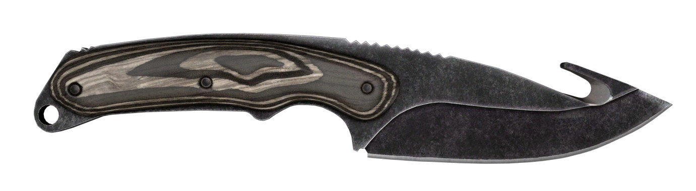 нож с лезвием крюком (Gut Knife) Черный глянец