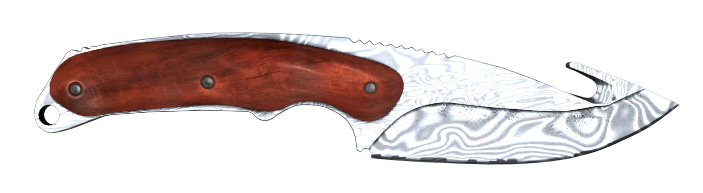 нож с лезвием крюком (Gut Knife) Дамасская сталь