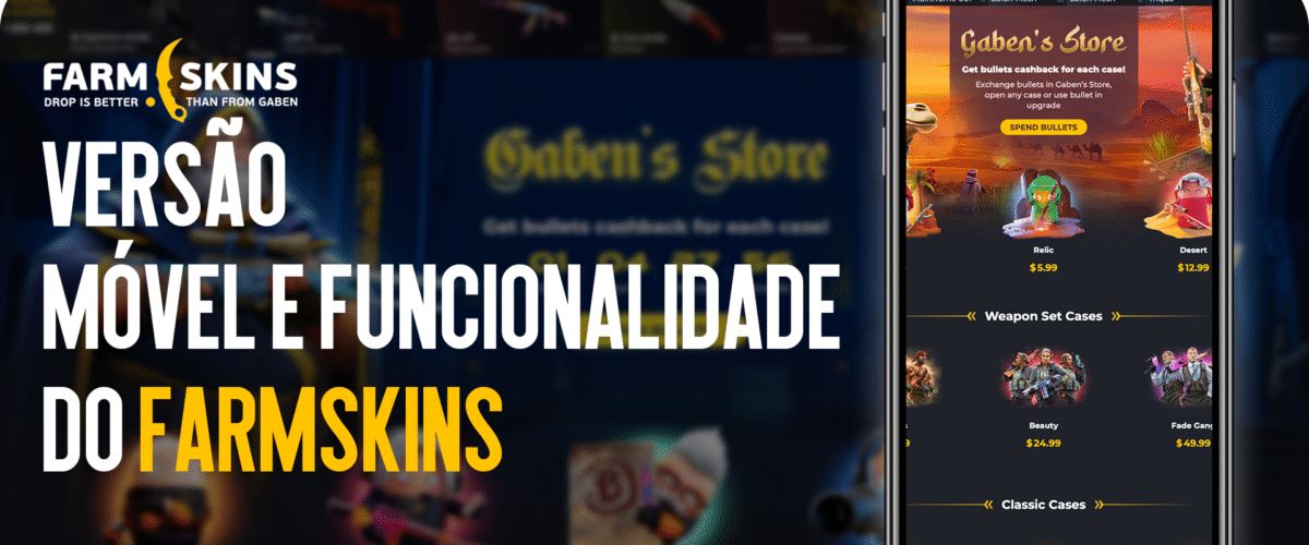 FARMSKINS no celular: versão mobile e funcionalidades