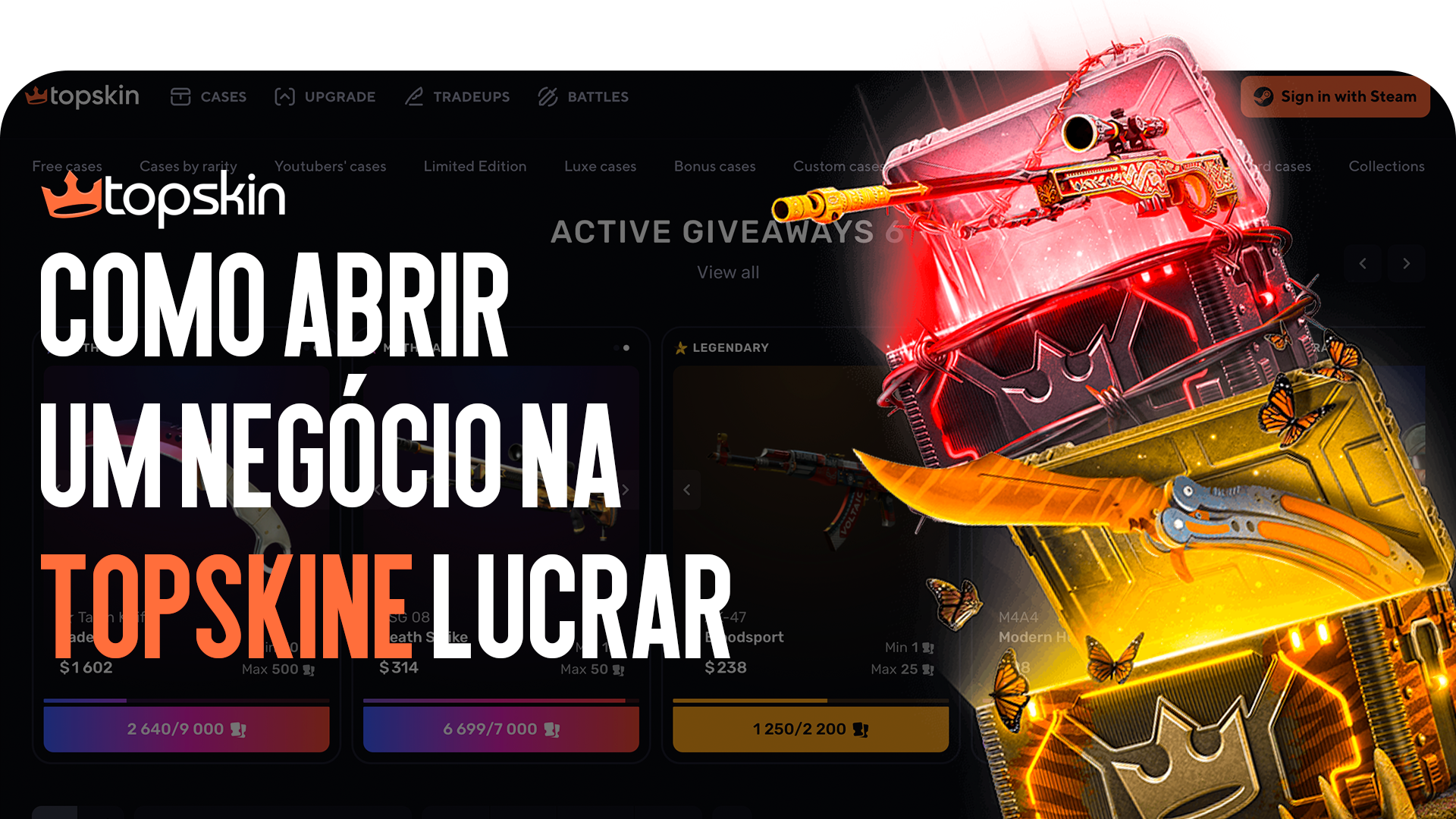 Como abrir um caso no TOPSKIN e obter lucro