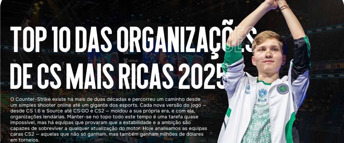 Equipas Caras CS2: Top 10 das Organizações de Counter-Strike Mais Ricas 2025