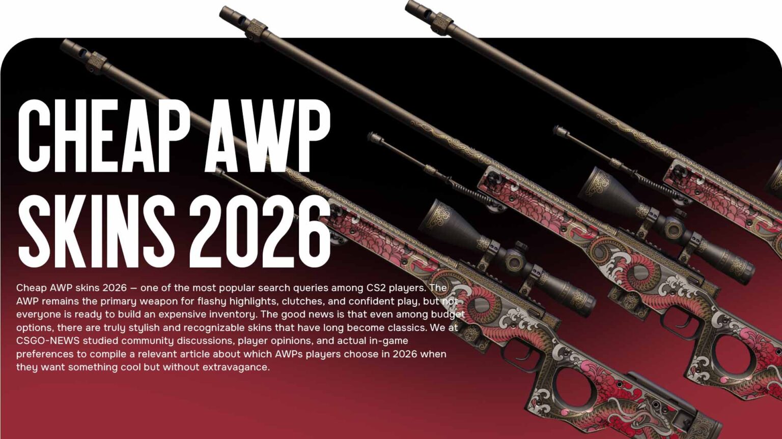 Cheap AWP Skins 2026: The Best Options for Playing CS2