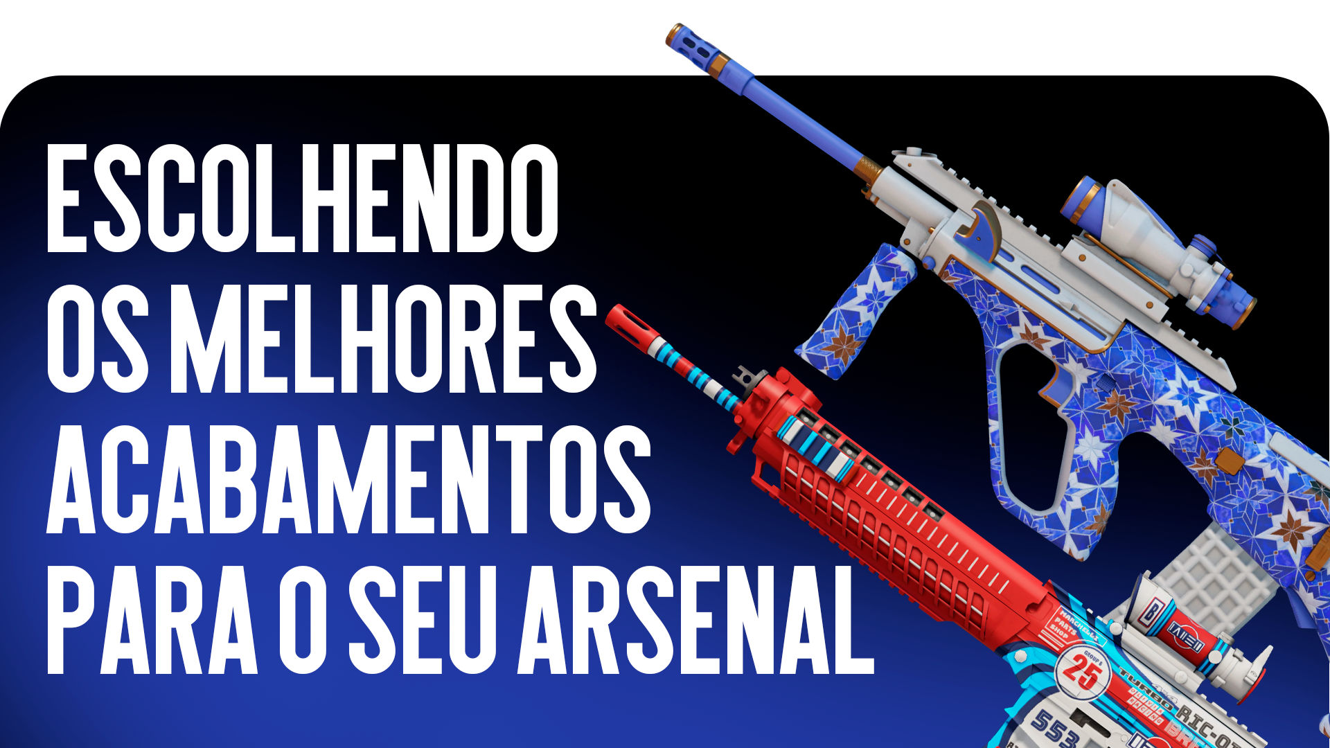 À procura de belas Skins para AUG e SG 553? O blog CSGO-NEWS reuniu os melhores acabamentos para espingardas com mira no Counter-Strike 2 (preços de 2026).